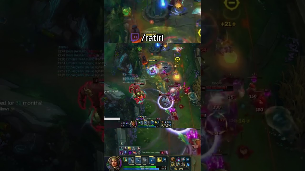 Ratirl gets oneshot #lol #ratirl #leagueoflegends #streamerclips #streamerhighlights