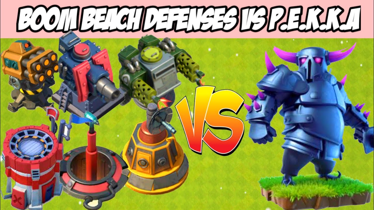 P.E.K.K.A Vs Boom Beach Defenses On Coc | Boom Beach Defenses Gameplay | Clash Of Clans |