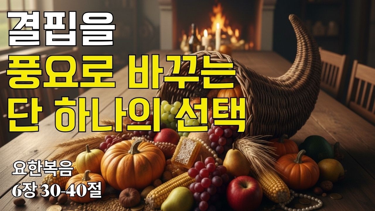 결핍을 풍요로 바꾸는 단 하나의 선택｜요한복음 6장 30-40절(20260218)｜ 매일성경 브런치 ｜큐티 ｜예배