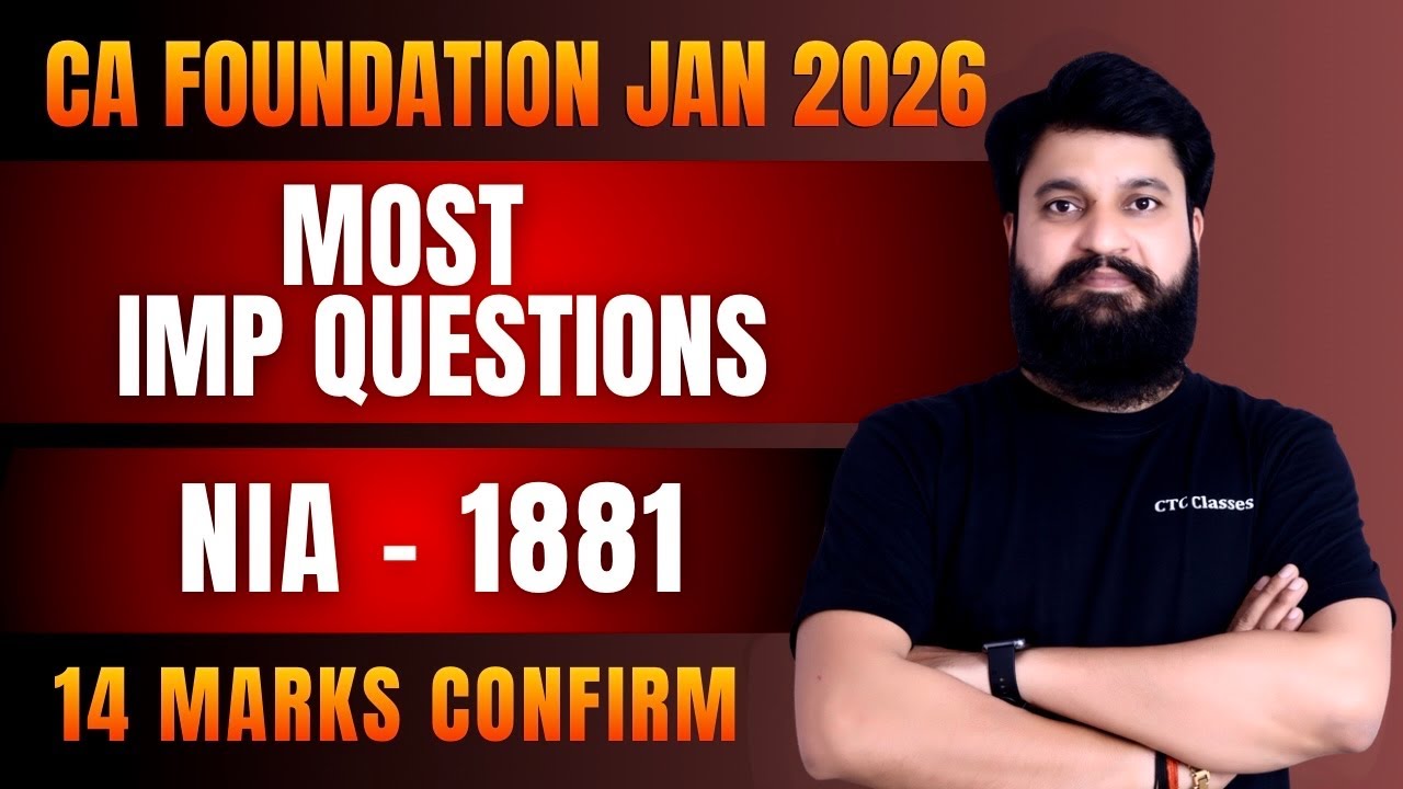 14 Marks Important Topic I CA Foundation Negotiable Instrument Act 1881 #cafoundationjan2026