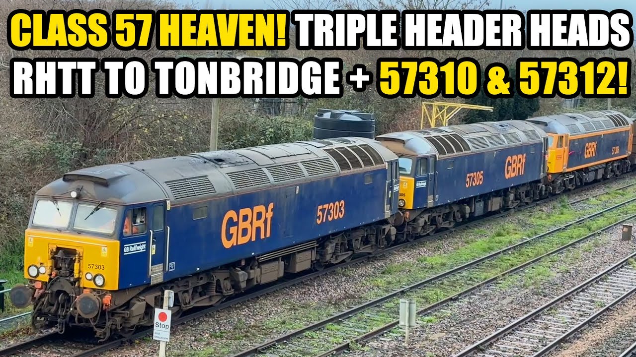 CLASS 57 HEAVEN! 57303, 57305 & 57306 on last RHTT, 57310 on route learning + 57312 heads to Laira!