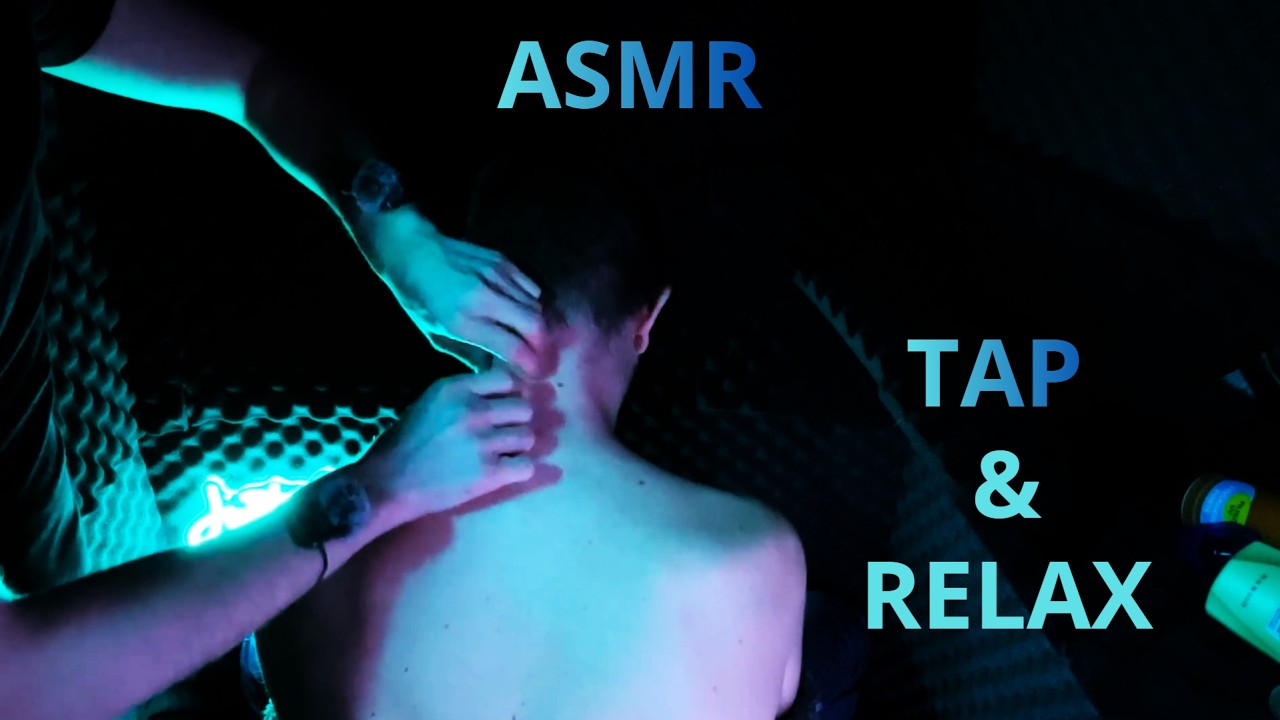 ASMR Blue Light Head & Shoulder Massage (Tapping, Scratching + Relaxing Music) 😴