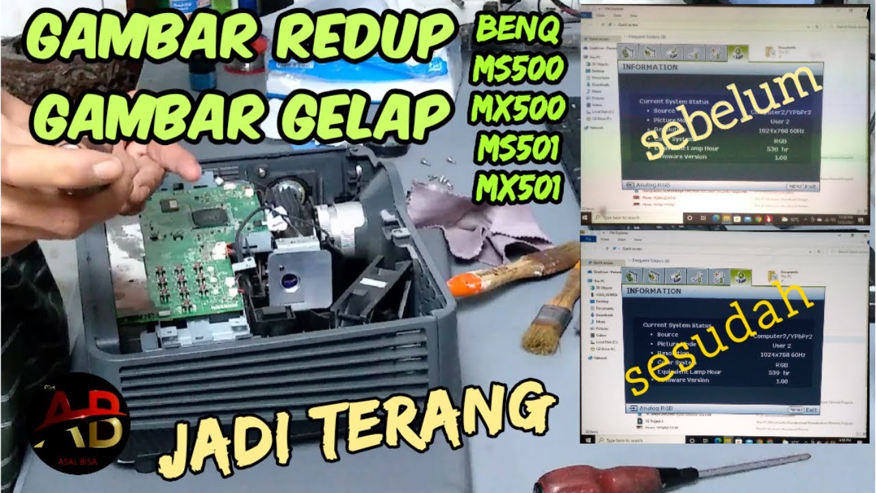 cara memperbaiki proyektor benq ms500 gambar redup