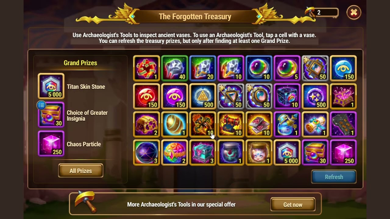 Hero Wars#shorts: Trying my luck in The Forgotten Treasury event(open Archaeogolist's Tool 8 times)