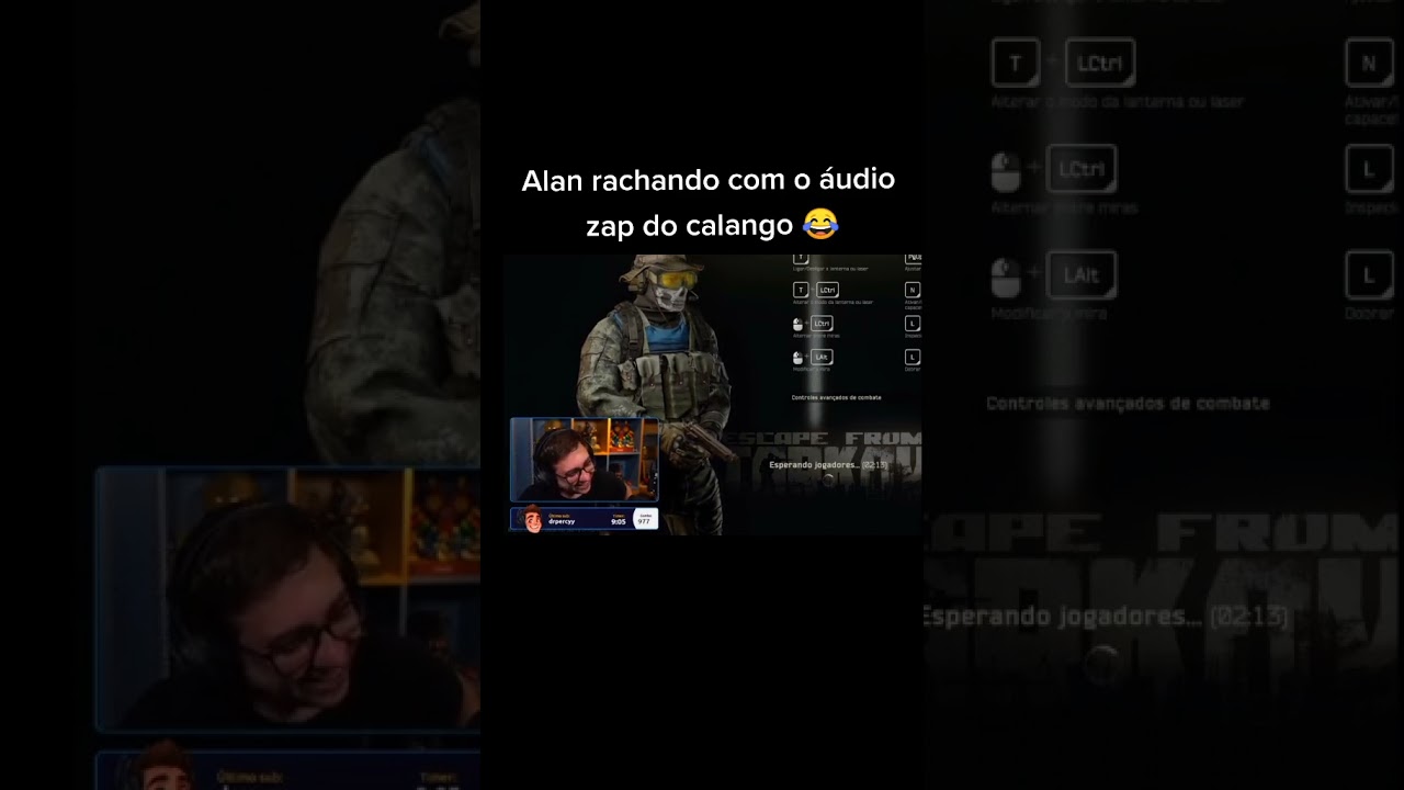 Alan rachando de rir com &aacute;udio do calango 😂😂