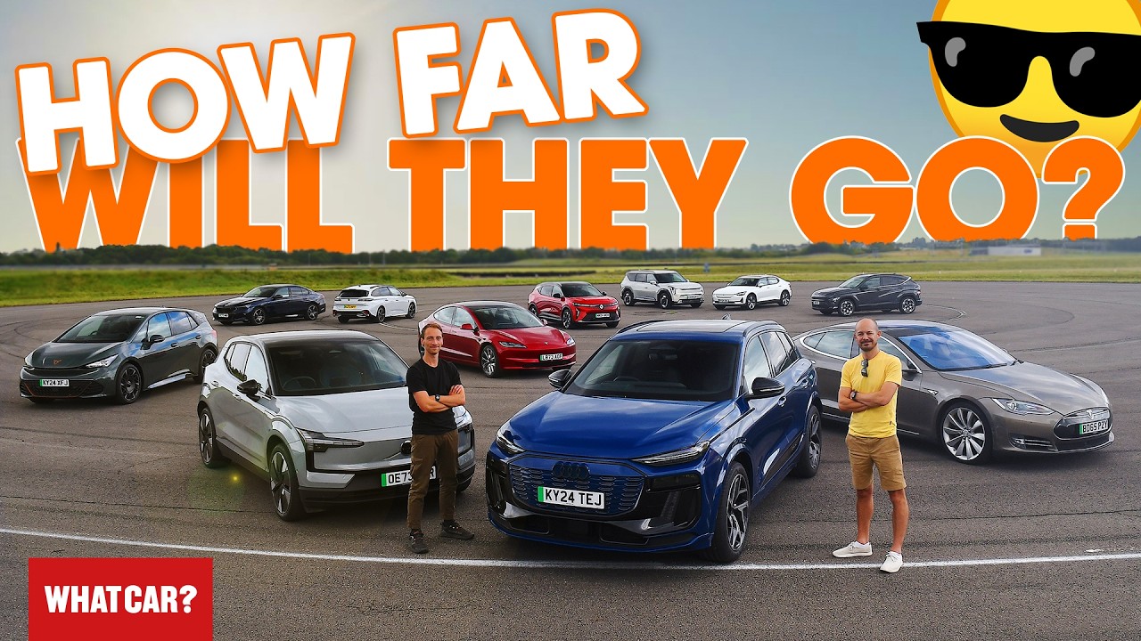How far can electric cars REALLY go?? We drive 12 in summer conditions until they DIE! | What Car?
