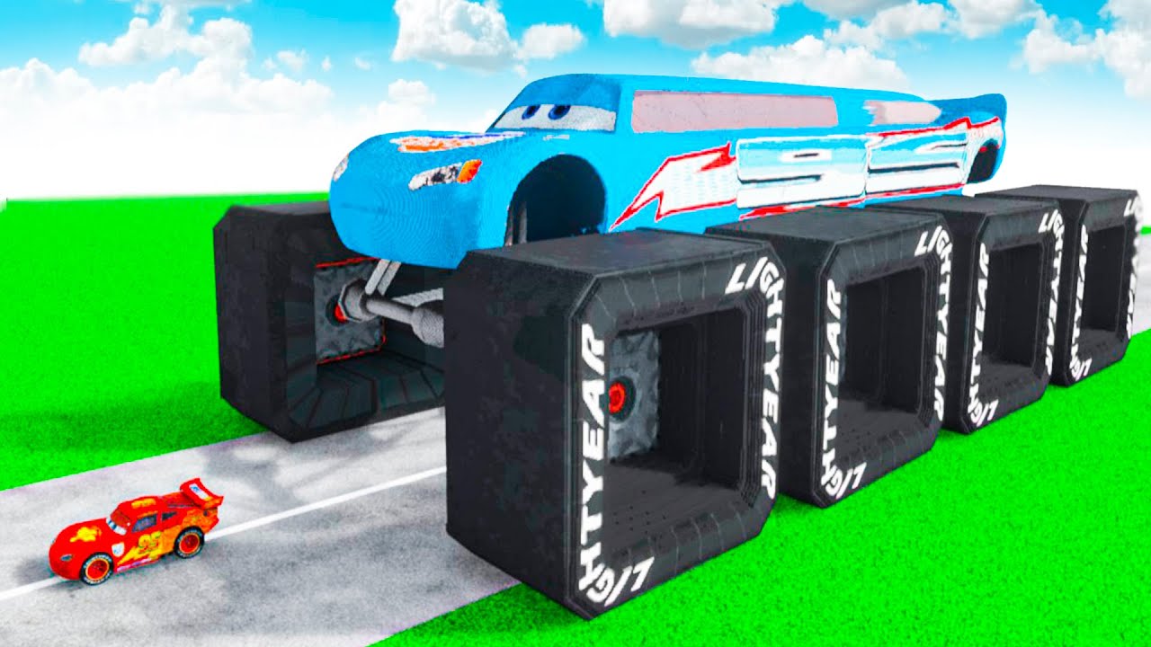 McQueen Transforming to GIANT DINOCO BIGFOOT BTR McQueen in Teardown!