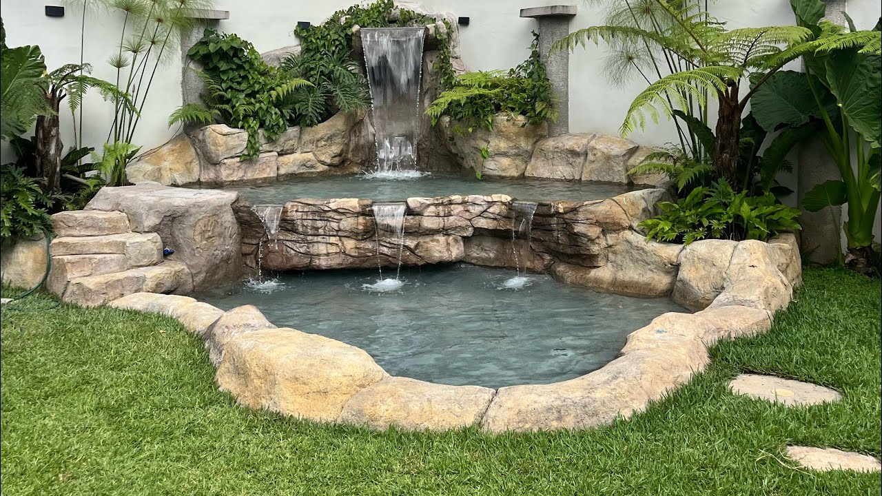 Cómo transformar un estanque con cascada., #soloenevergreenjardineria #2023
