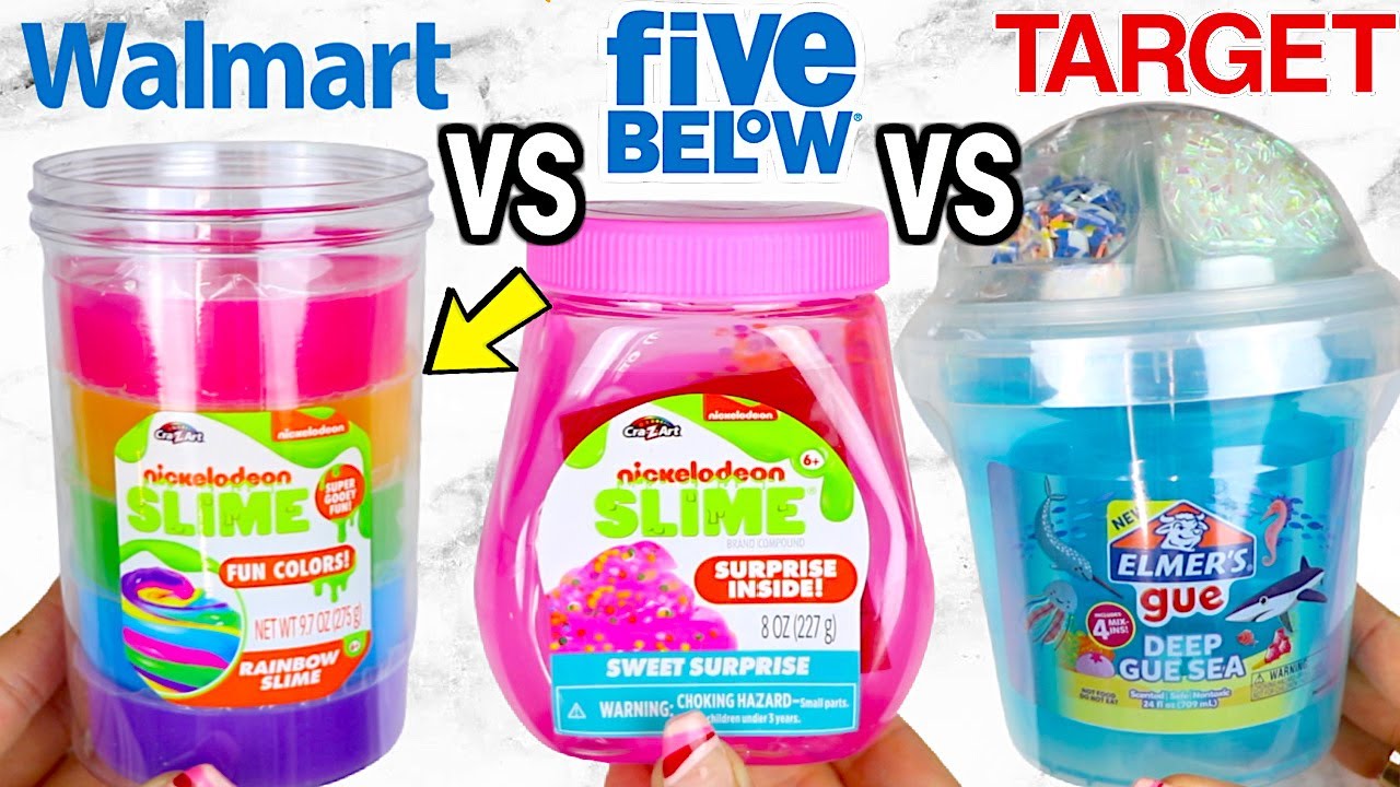 NEW Walmart VS Five Below VS Target Slimes! Which Is Worth It?!