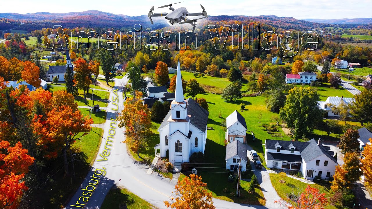 A Beautiful American Village in Fall Foliage I Irasburg, Vermont USA I Drone World Tour