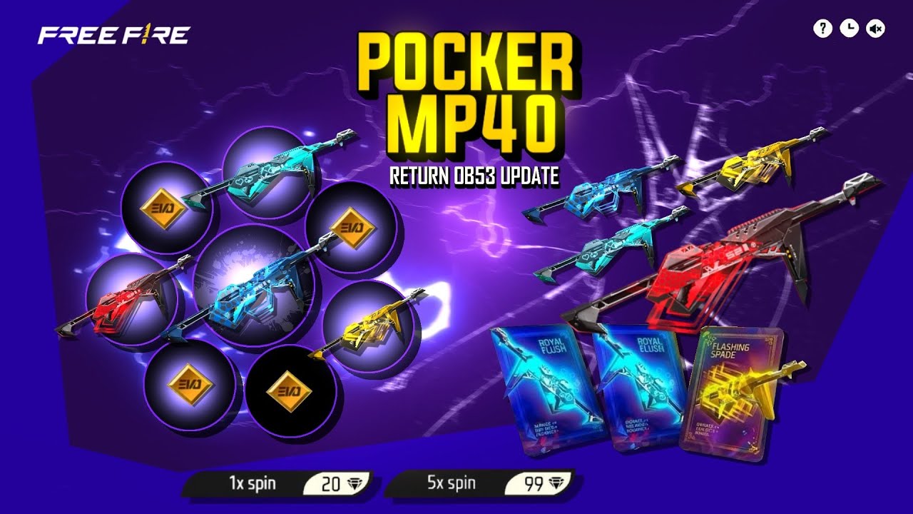 Finally Poker Mp40 Return 💯 Confirm Date আসছে | Golden Shade Bundle Return Free Fire | FF New Event