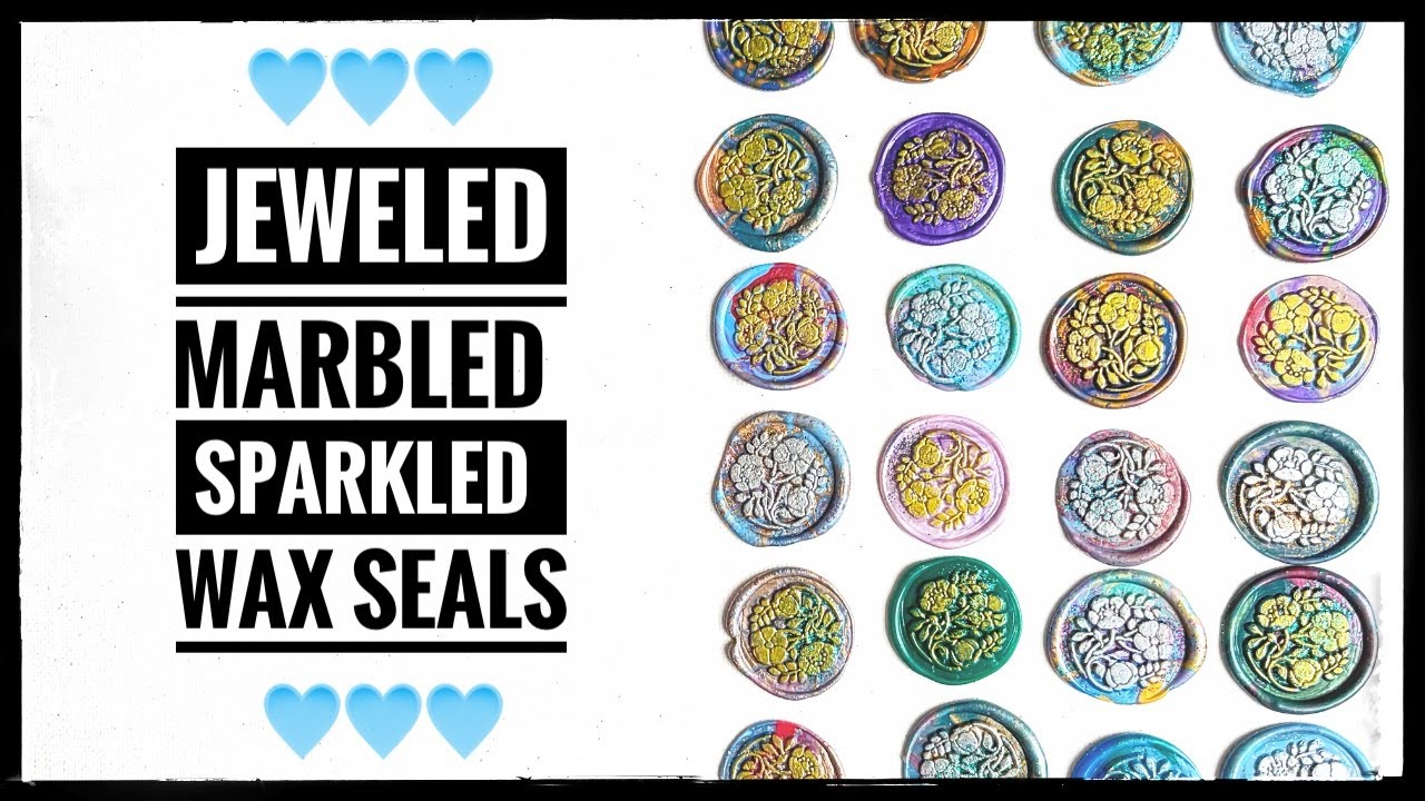 Easy - Jeweled Marbled Sparkled Wax Seals - Junk Journal