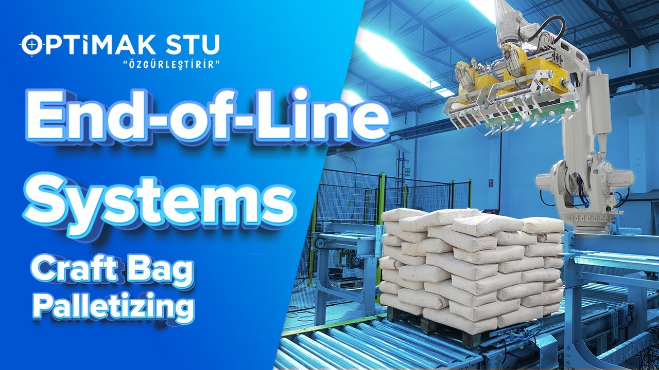 Automated Bag and Sack Palletizing System in Action | End Of Line Systems [OPTİMAK STU]