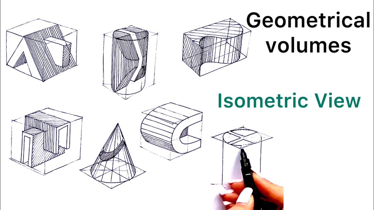 Volumes sketch : architecture volumes in isometric view🩶