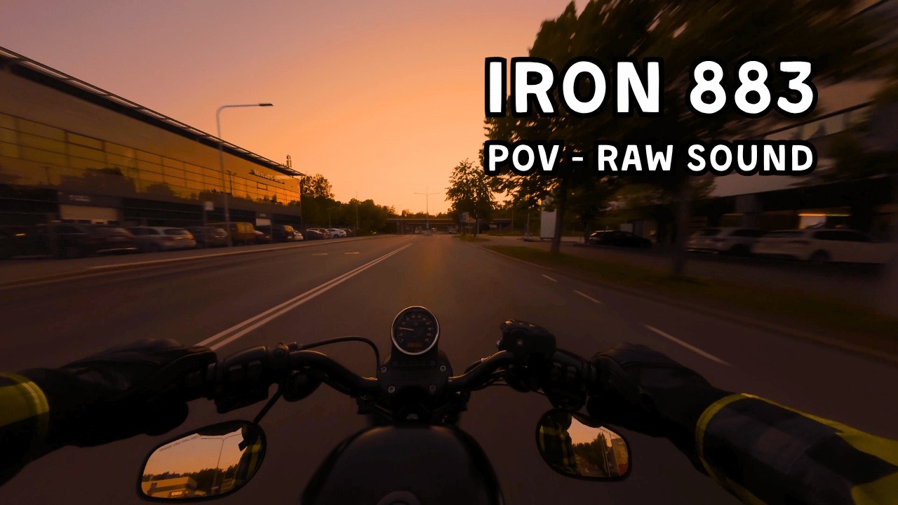 Sunset POV Ride | Harley-Davidson Sportster Iron 883 | 4K RAW Sound