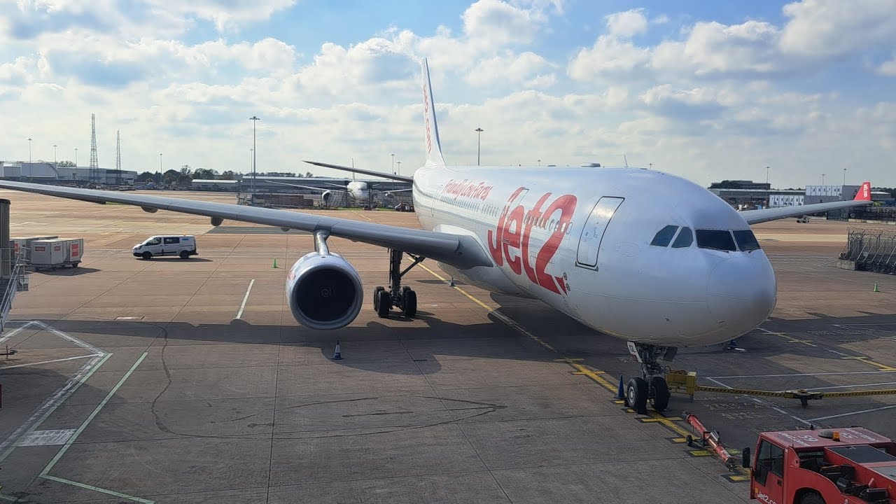 Jet2 airbus A330-200 trip report Manchester to Tenerife (Multi cam takeoff, G-VYGL)
