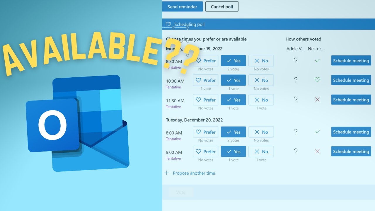 Как использовать планирование опросов в Microsoft Outlook