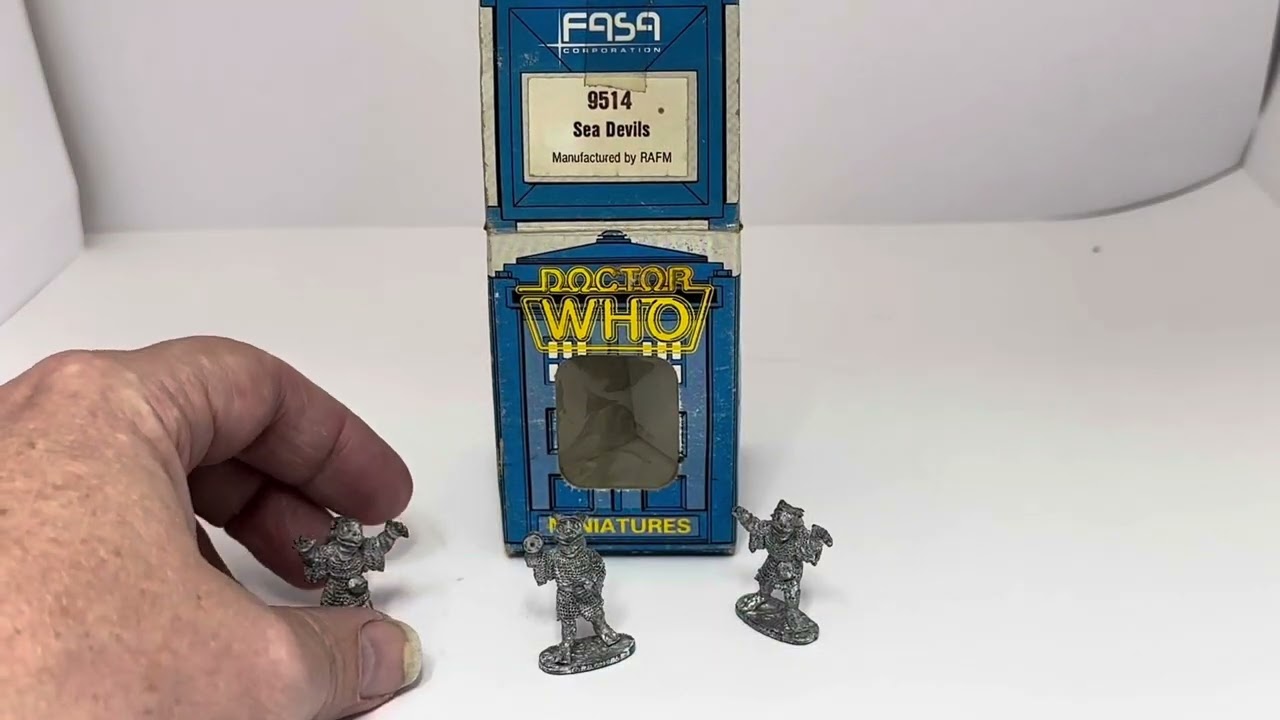 Vintage FASA Corp 1986 Doctor Dr Who Citadel Miniatures Metal Figures No. 9514 - The Sea Devils Set
