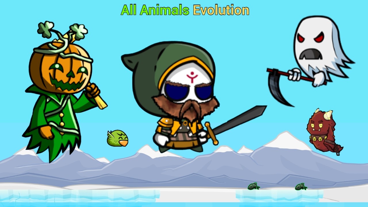 All Animals Evolution And The Viking Reaper Patrick Pumpkin And Furious Ghostly (EvoWorld.io)