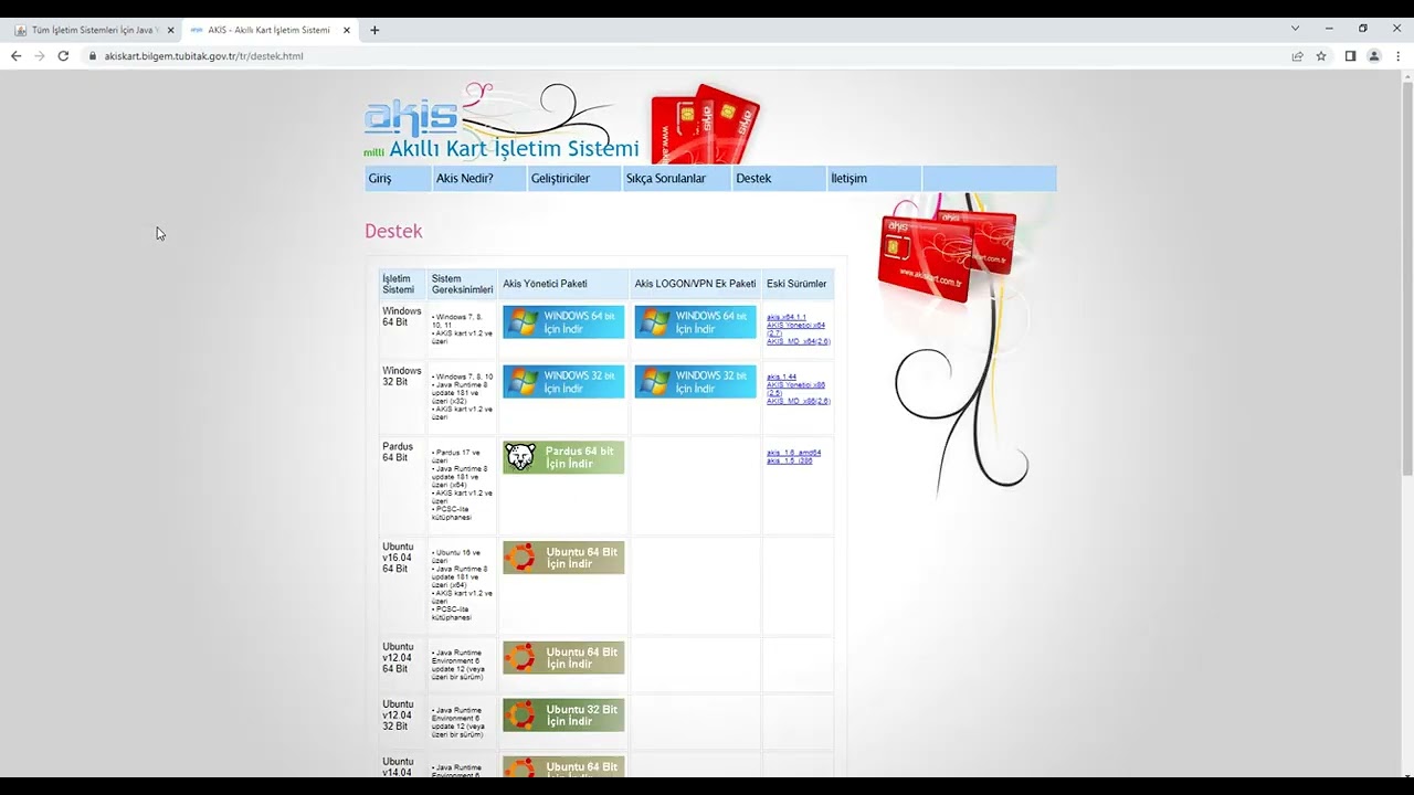 E-İmza İçin Akis ve Java Kurulumu (64 Bit)