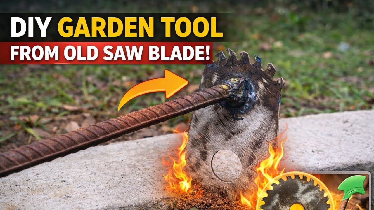 Making a Garden Digging Tool from Circular Saw Blade | DIY Garden Tool