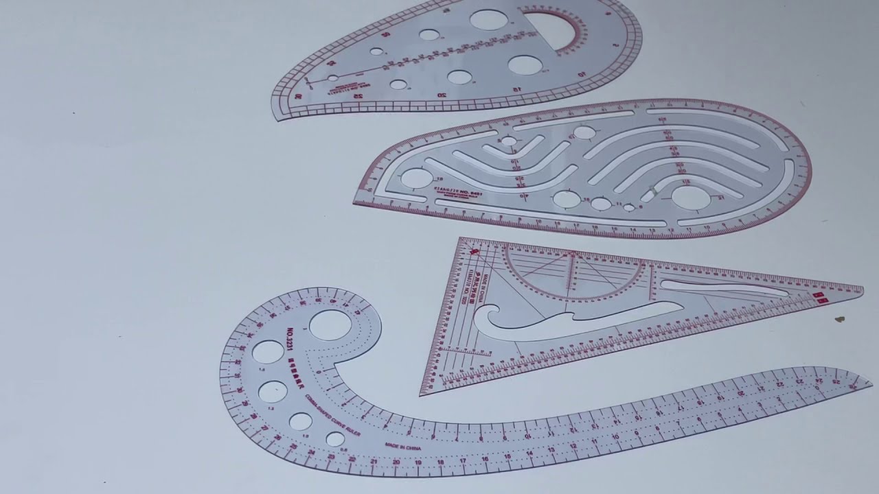 ASMR Unboxing Sewing Ruler Tailor set,4french curve metric shape ruler for dressmaking