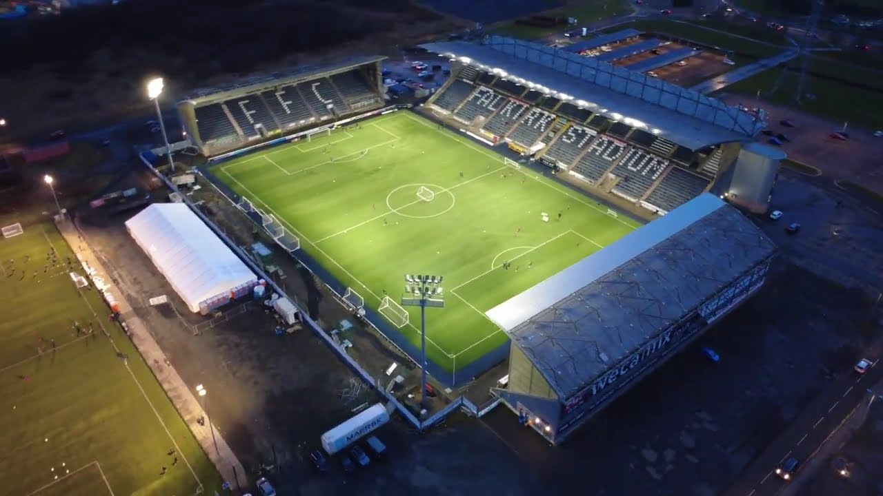 Quick fly around of Falkirk Stadium. Home of Falkirk Football Club. 
