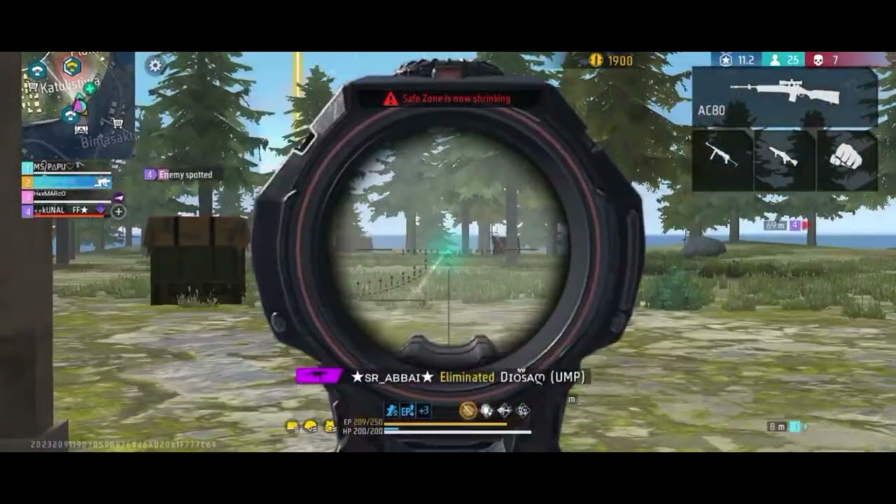 Free fire Booyah in 13 kill barmunda map
