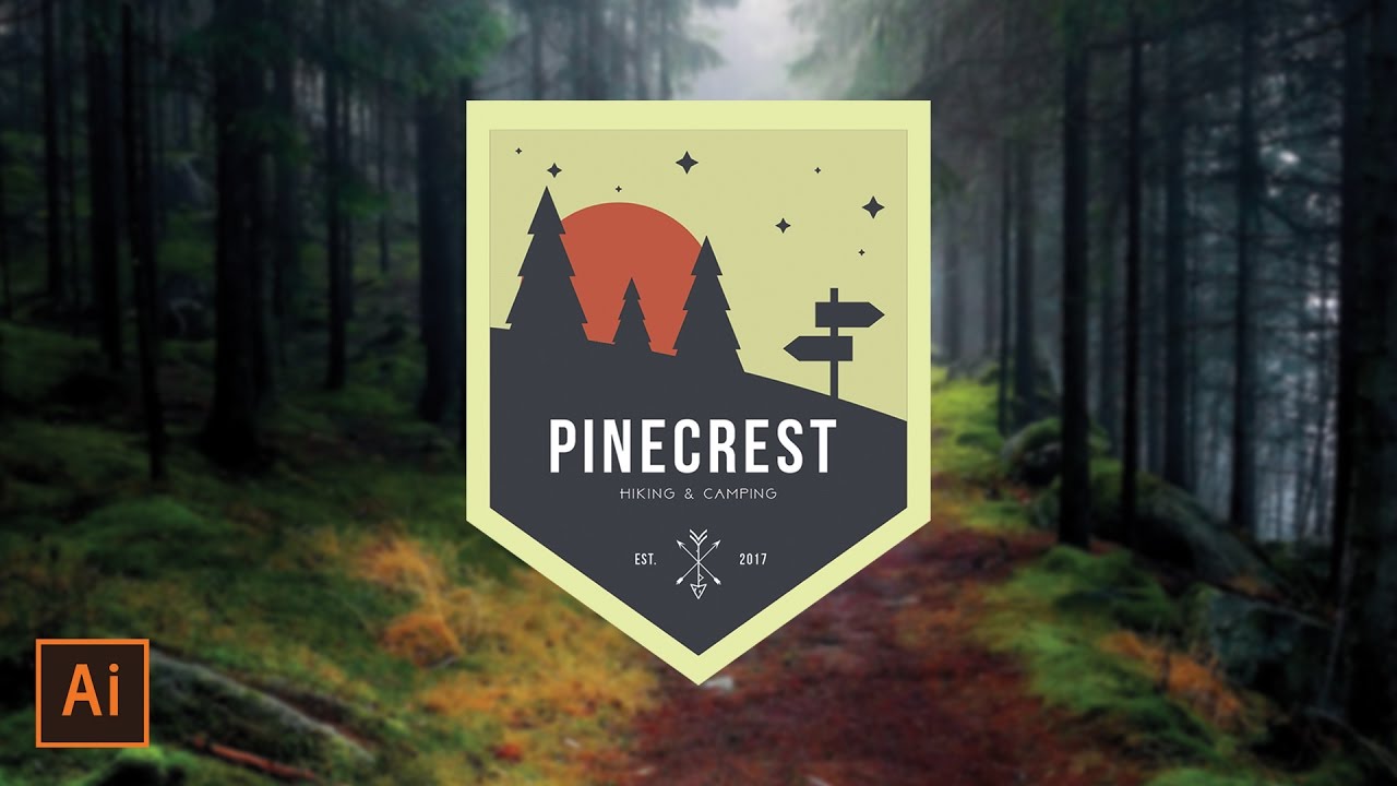 Illustrator Tutorial - Outdoors Wilderness Badge Logo (Illustrator Logo Tutorial)