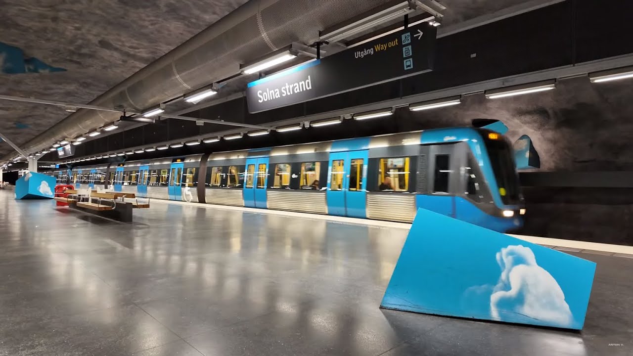 Sweden, Stockholm, subway ride from Solna strand to Sundbybergs centrum