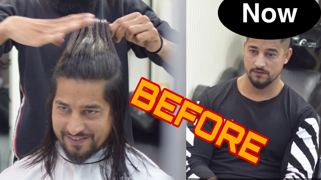 MENS HAIR TRANSFORMATION   FROM LONG TO SHORT HAIRSTYLE SUPERSTYLE NADDY FARHANFITFREAK
