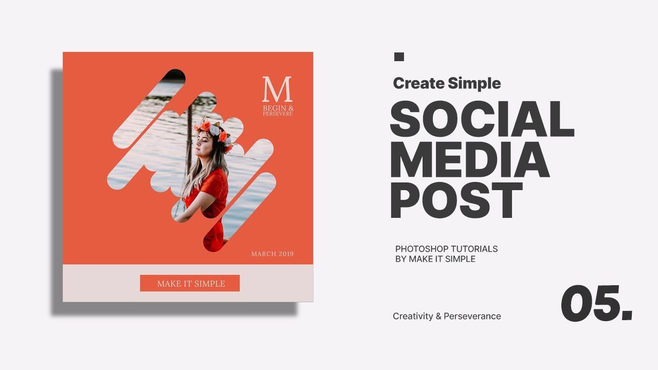 Adobe Photoshop: Simple Social Media Post Design #5