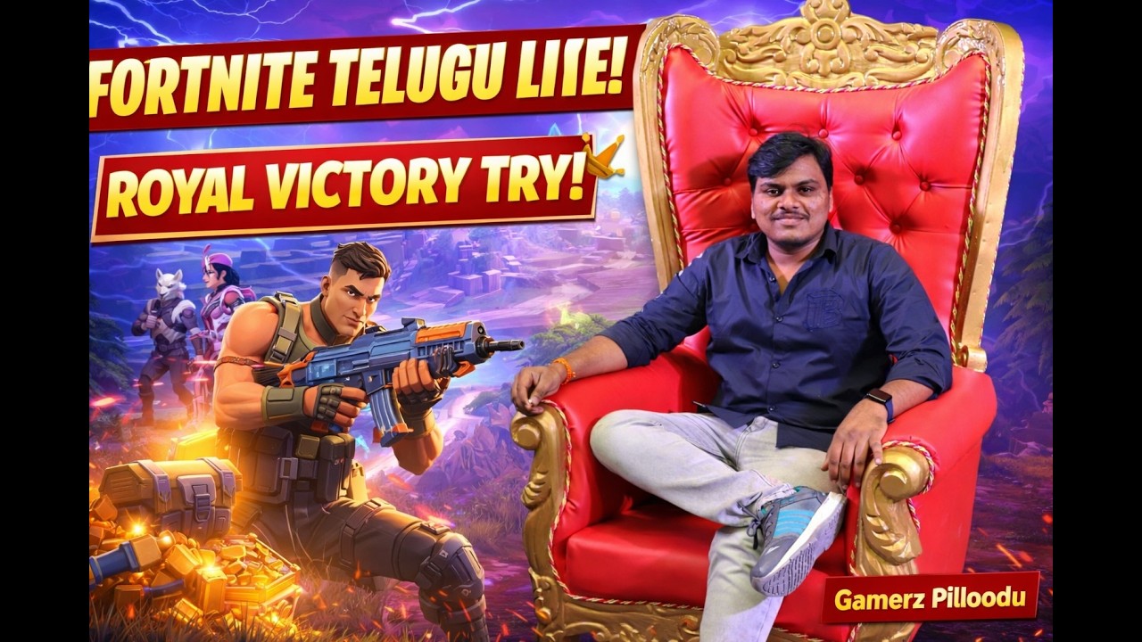 Fortnite Live Telugu 🔥 | Royal Victory Try 👑 | Full Fun Gameplay | Gamerz Pillodu