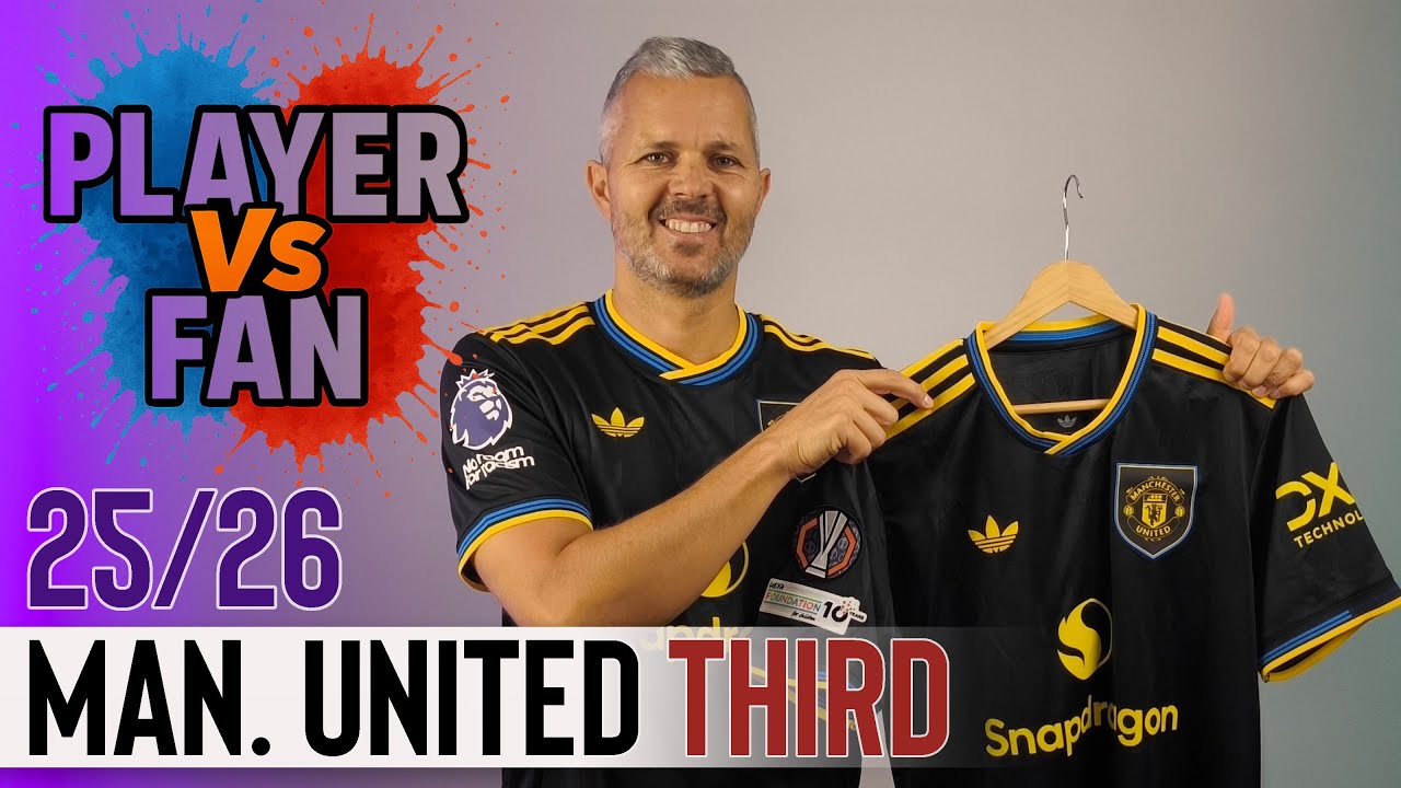 Comparison Between Player and Fan Version of the Manchester United 2025/26 Third Jersey
