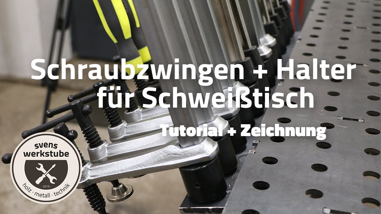 Schraubzwingen Halter für Schweißtisch und Wand selbstbauen + Fusion360 und Zeichnung