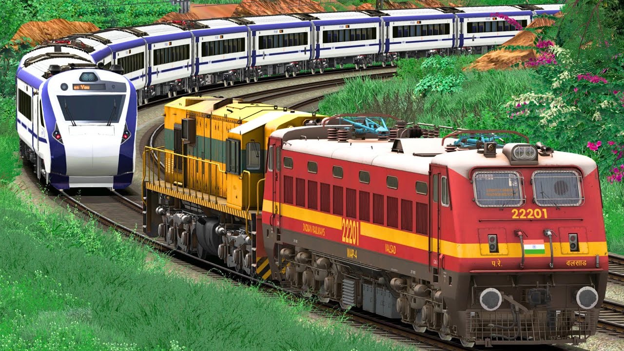 WAP4 RESCUE WDS6AD VANDE BHARAT EXPRESS | BUMPY RAILROAD | Train Simulator | Railwork | NTG GAMING