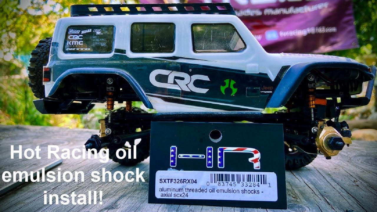Scx24 Hot Racing Oil Emulsion shock install and test run!
