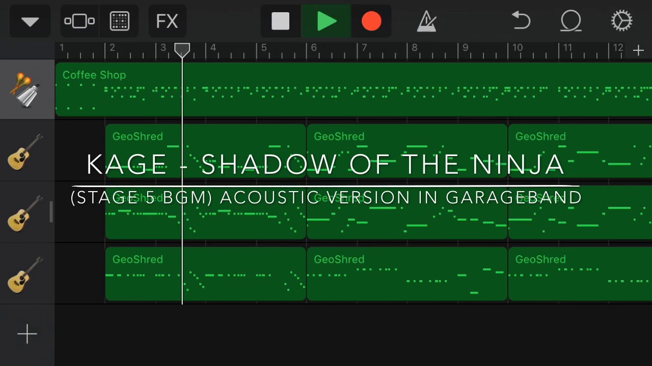Kage - Shadow of the Ninja - Stage 5 BGM (Acoustic Version) - GarageBand Rendition