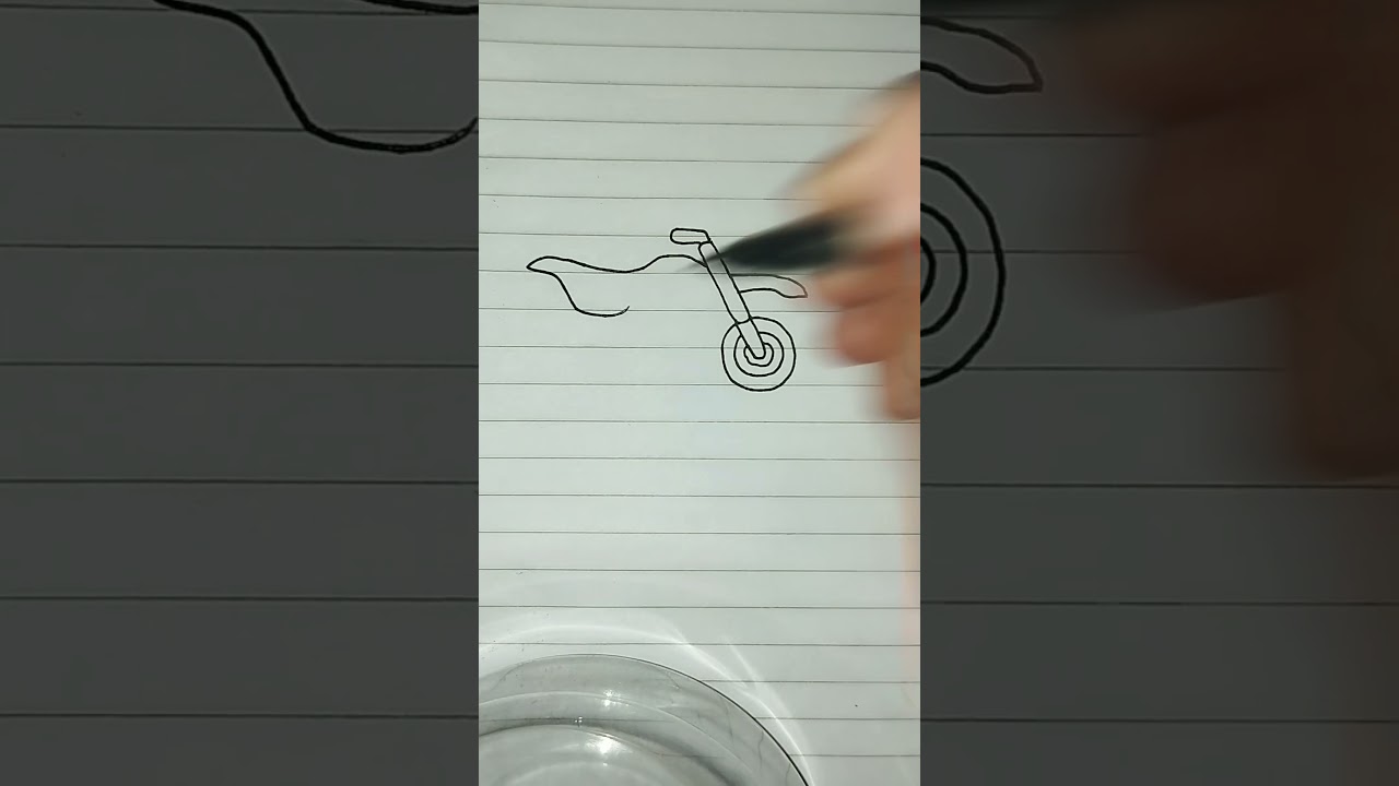TUTORIAL MENGGAMBAR MOTOR TRAIL SIMPEL #drawing
