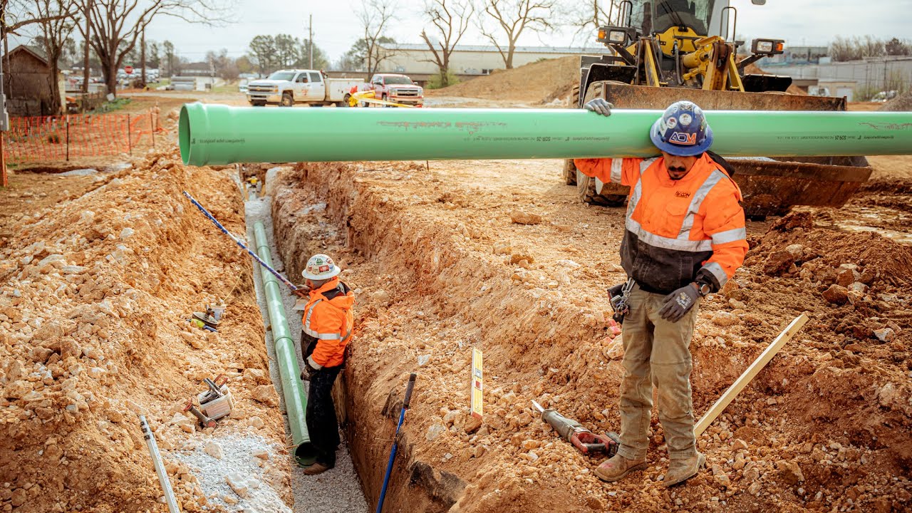 Sewer Line Install and Prepping Manholes!