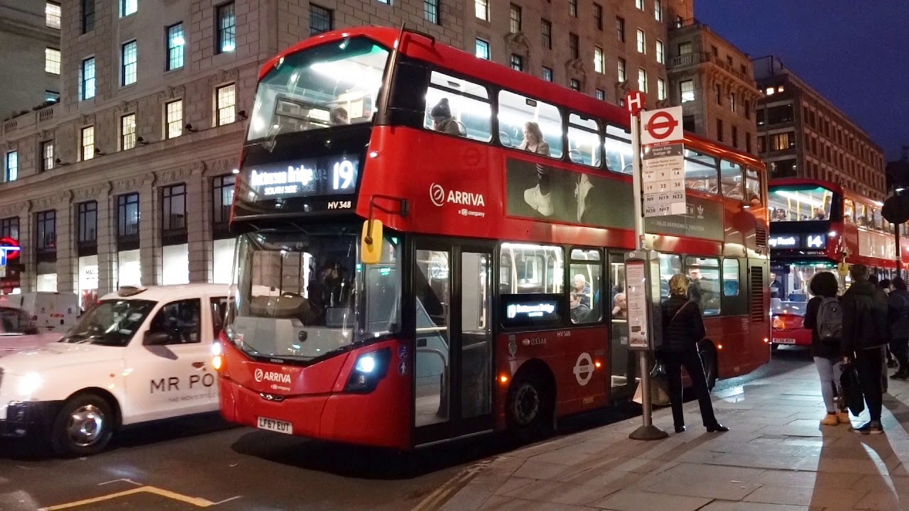 Londons Buses after dark Green Park & Piccadilly 30th Oct 2018