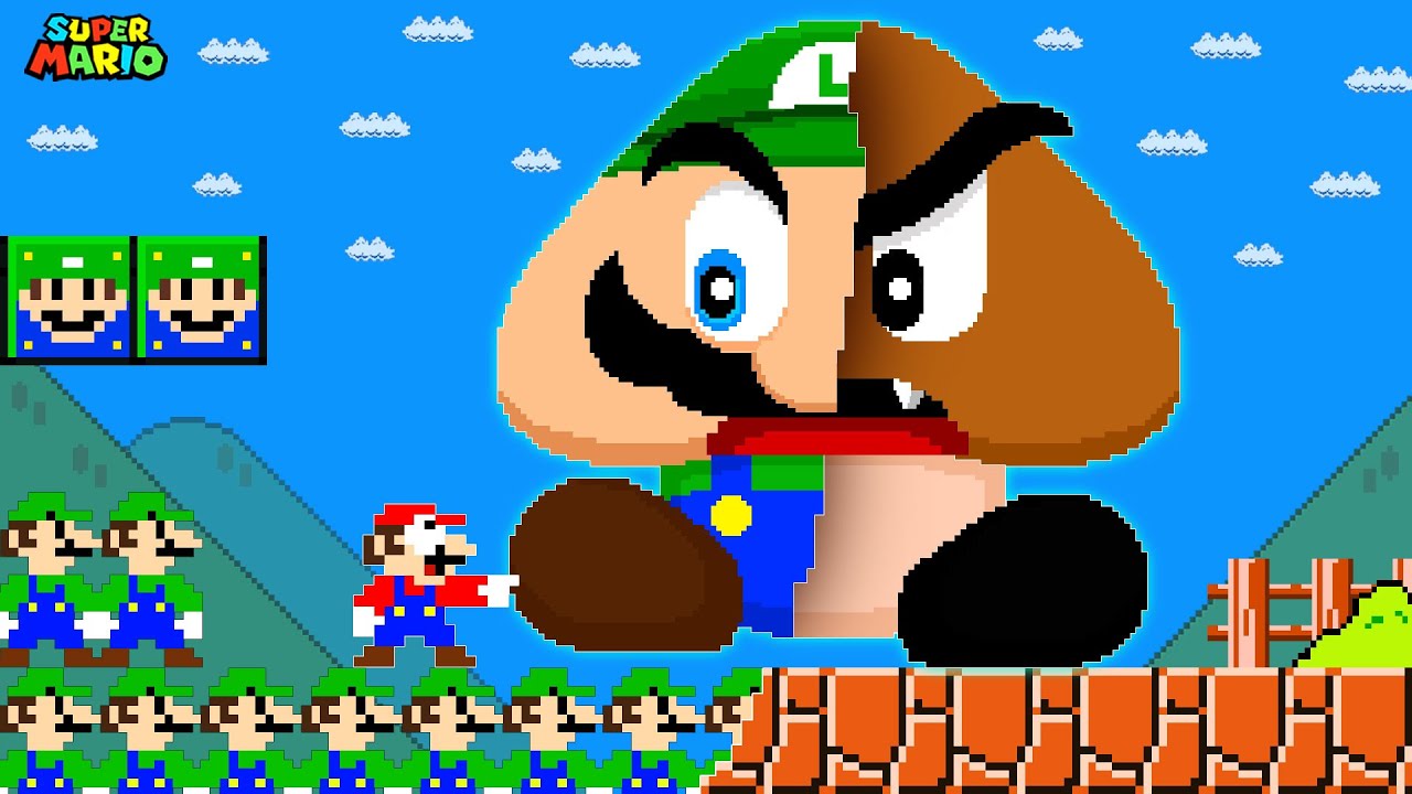 Super Mario Bros. But When Mario Touches, Everything Turns Into LUIGI