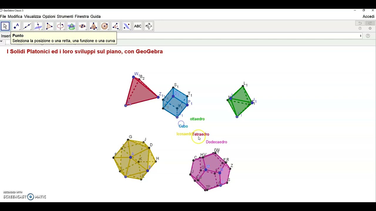 I Solidi Platonici ed i loro sviluppi sul piano, con GeoGebra