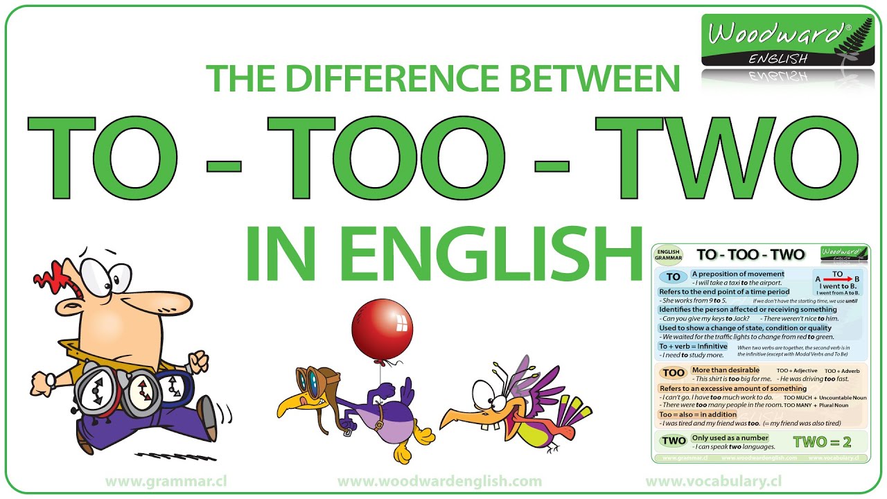 TO vs. TOO vs. TWO | What is the difference between TO, TOO and TWO? | Learn English Grammar