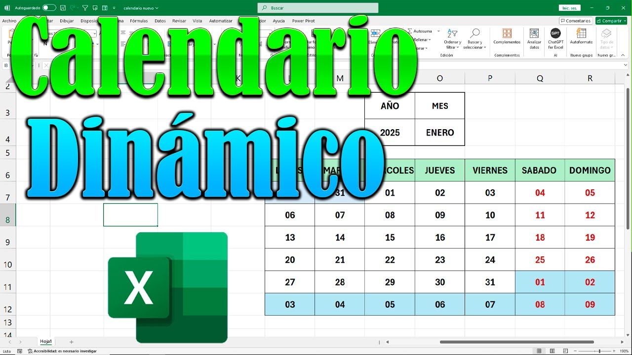 ¿Quieres un CALENDARIO DINÁMICO en Excel 2025? 😱 ¡Te enseño cómo hacerlo SIN Macros en minutos! 🚀