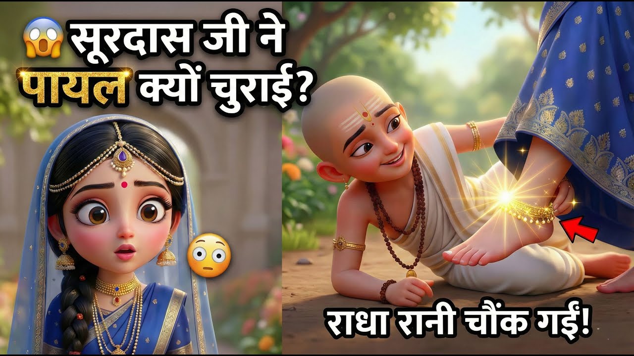 सूरदास ने राधा रानी की पायल क्यों चुराई? पूर्ण लीला@BhaktiPath @TSeriesBhaktiSagar@BhajanSaar