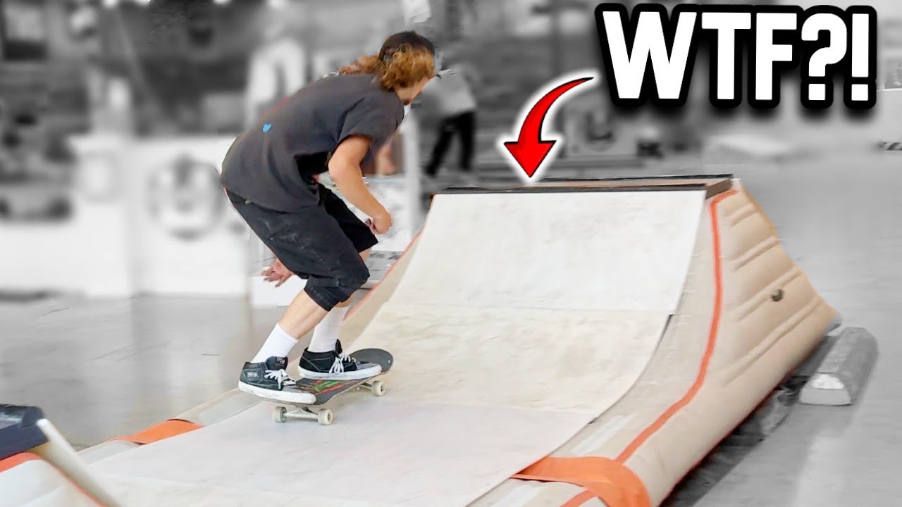 Safest Skate Ramps In The World (Bounce House Half-pipe )