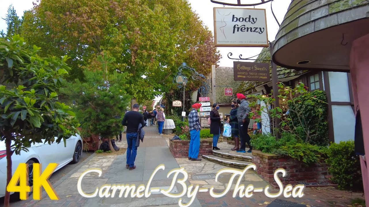 Carmel-By-The-Sea 4K: Christmas New Year 2021-2022 Ocean Ave Walking Tour