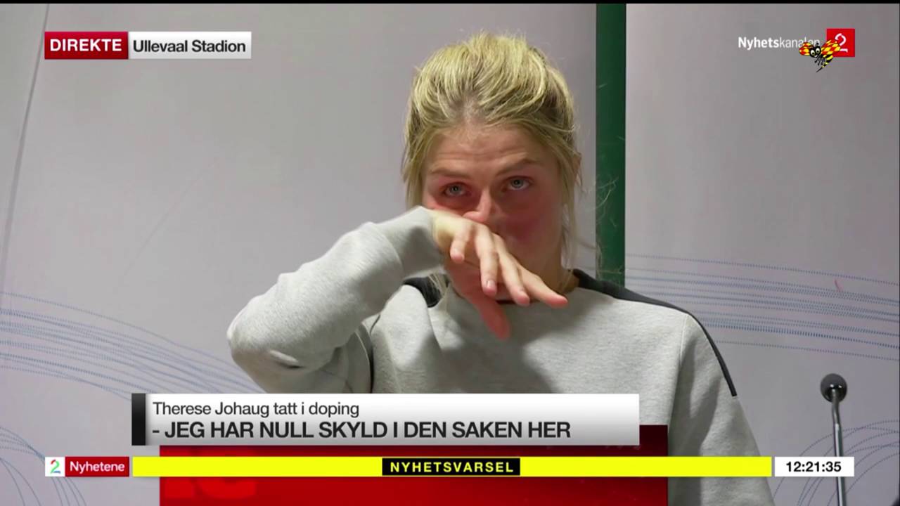 Therese Johaug i tårar på presskonferensen: 