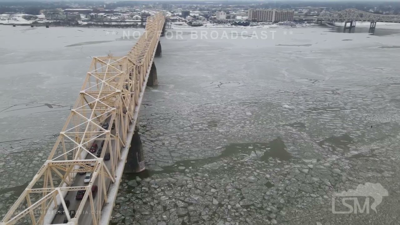 02-05-2026 Louisville, KY - Drone - Ohio River Completely Iced Over